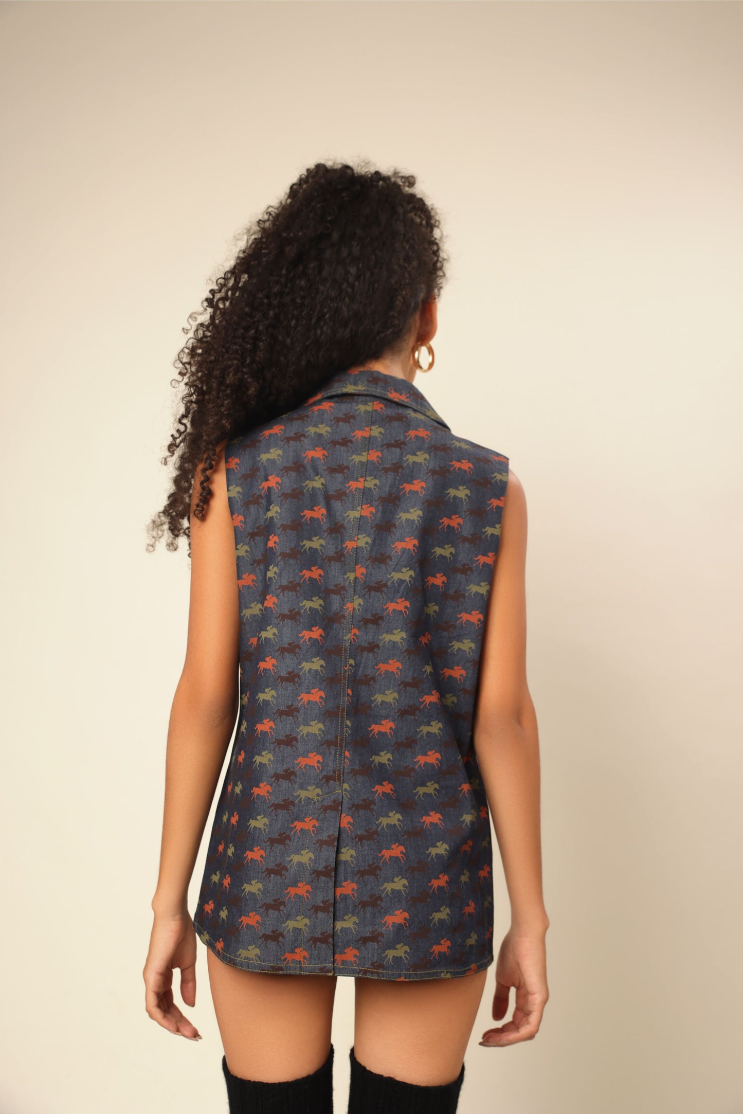 Print Fusion Vest Blazer