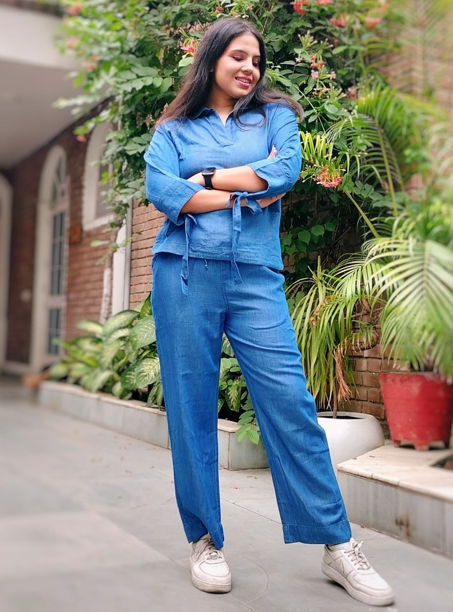 Tencel Denim Night Suit Co-ord Set