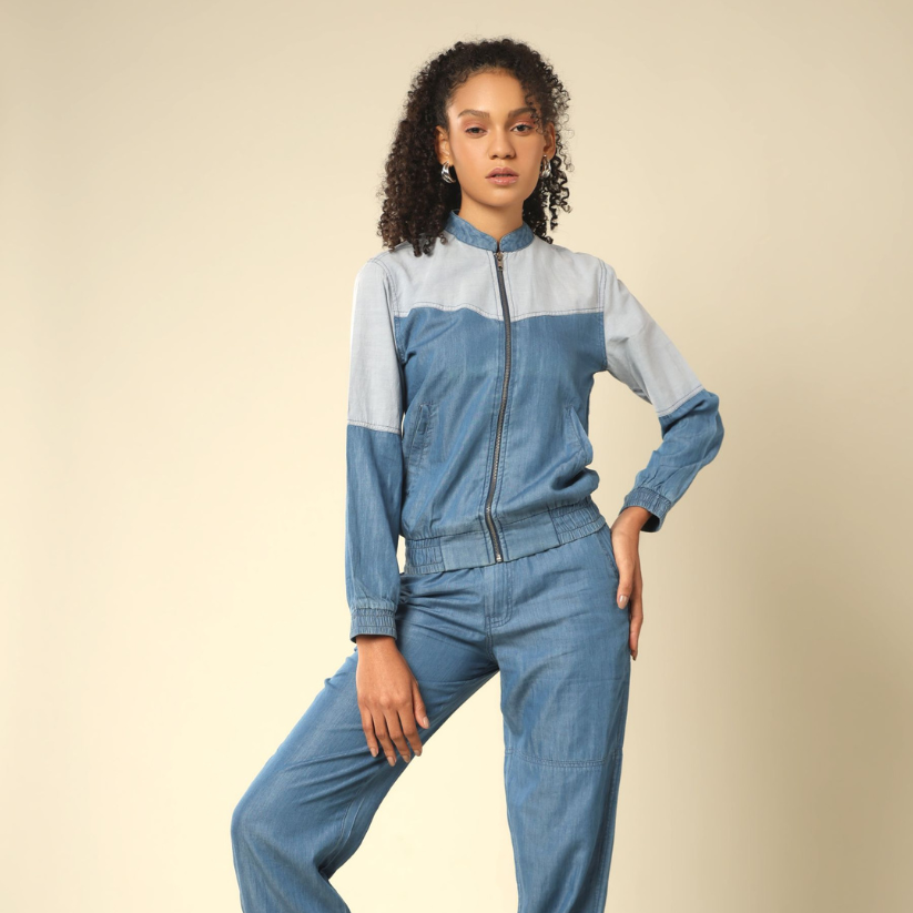 Tencel Denim Dual Tone Track Suit