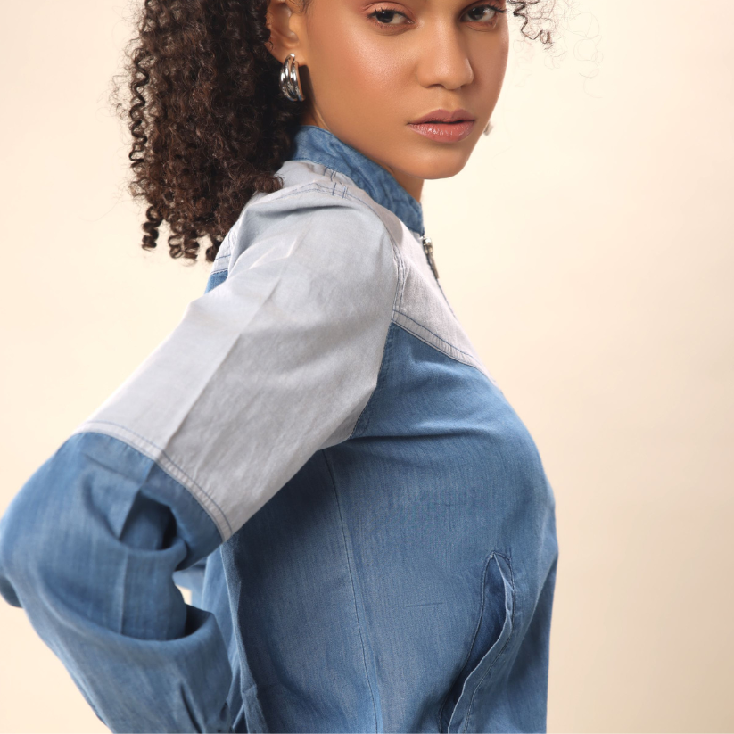 Tencel Denim Dual Tone Track Suit