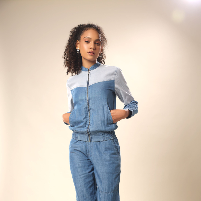Tencel Denim Dual Tone Track Suit