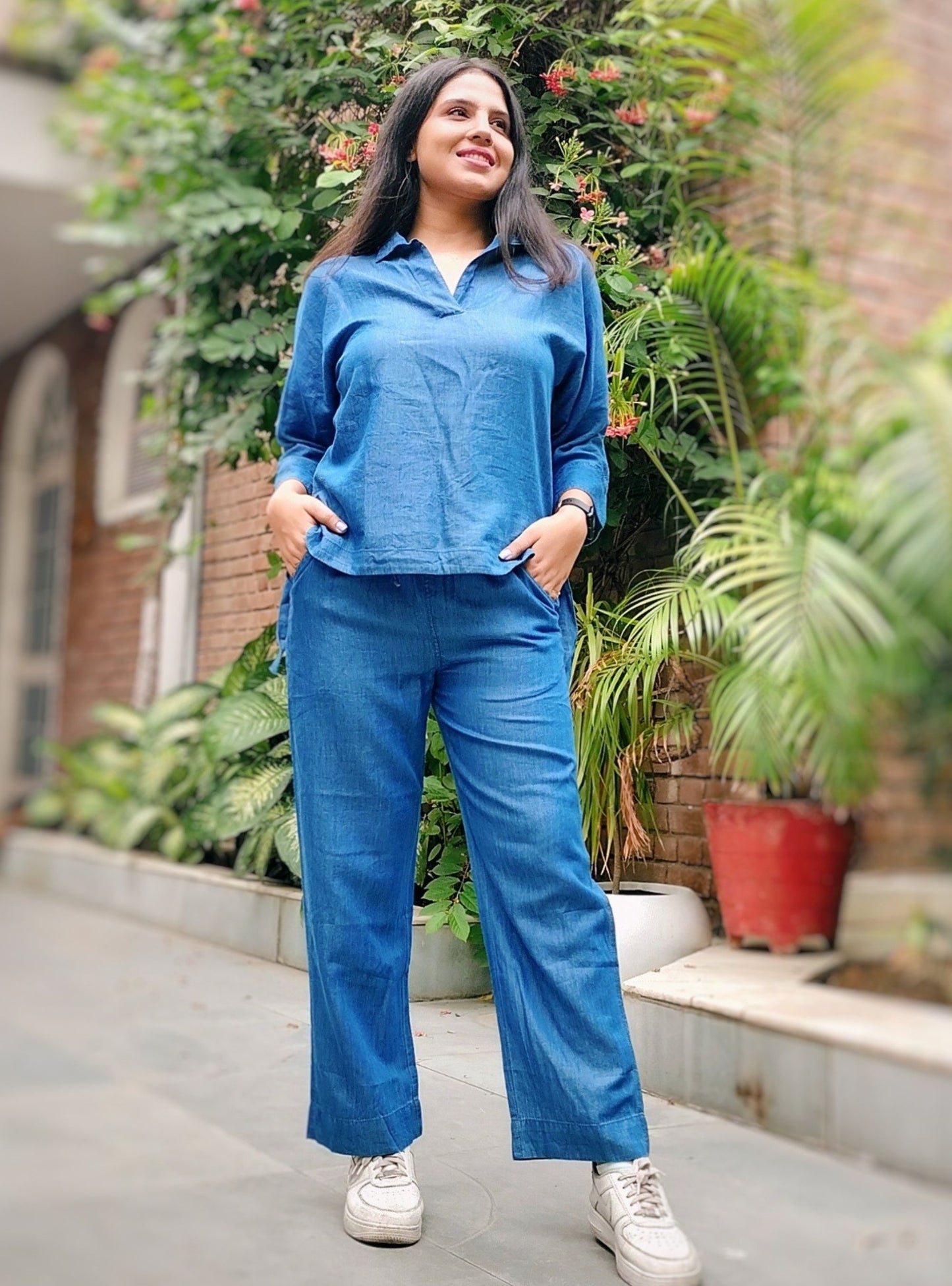 Tencel Denim Night Suit Co-ord Set
