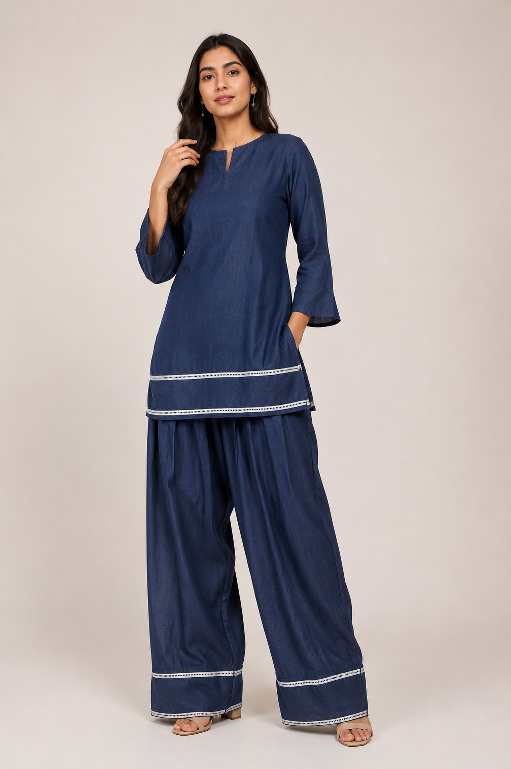 Nawabi Denim Farshi Salwar Set