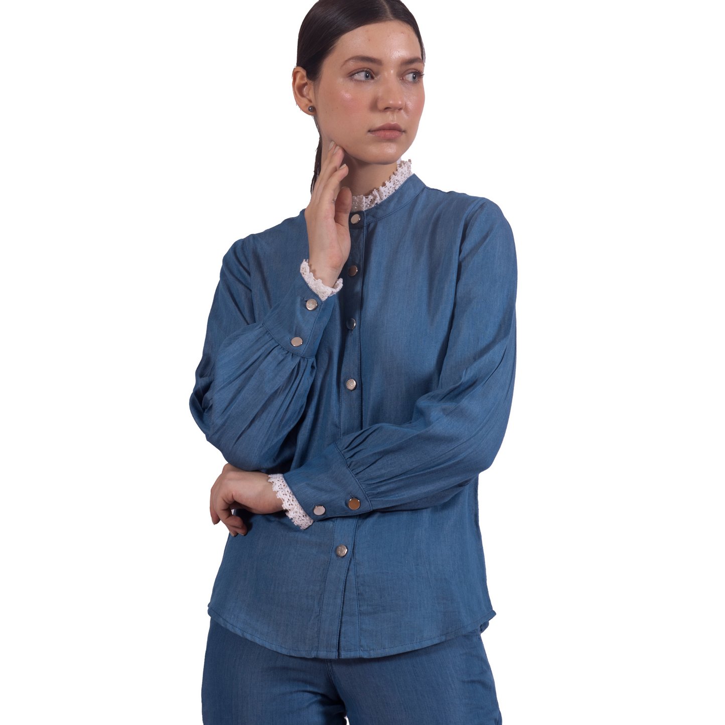 Timeless Tencel Denim Lace Shirt