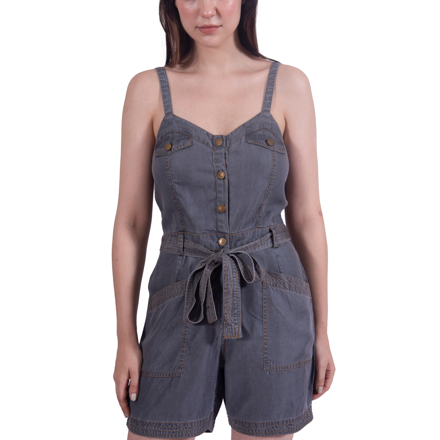 Short & Sweet Denim Romper