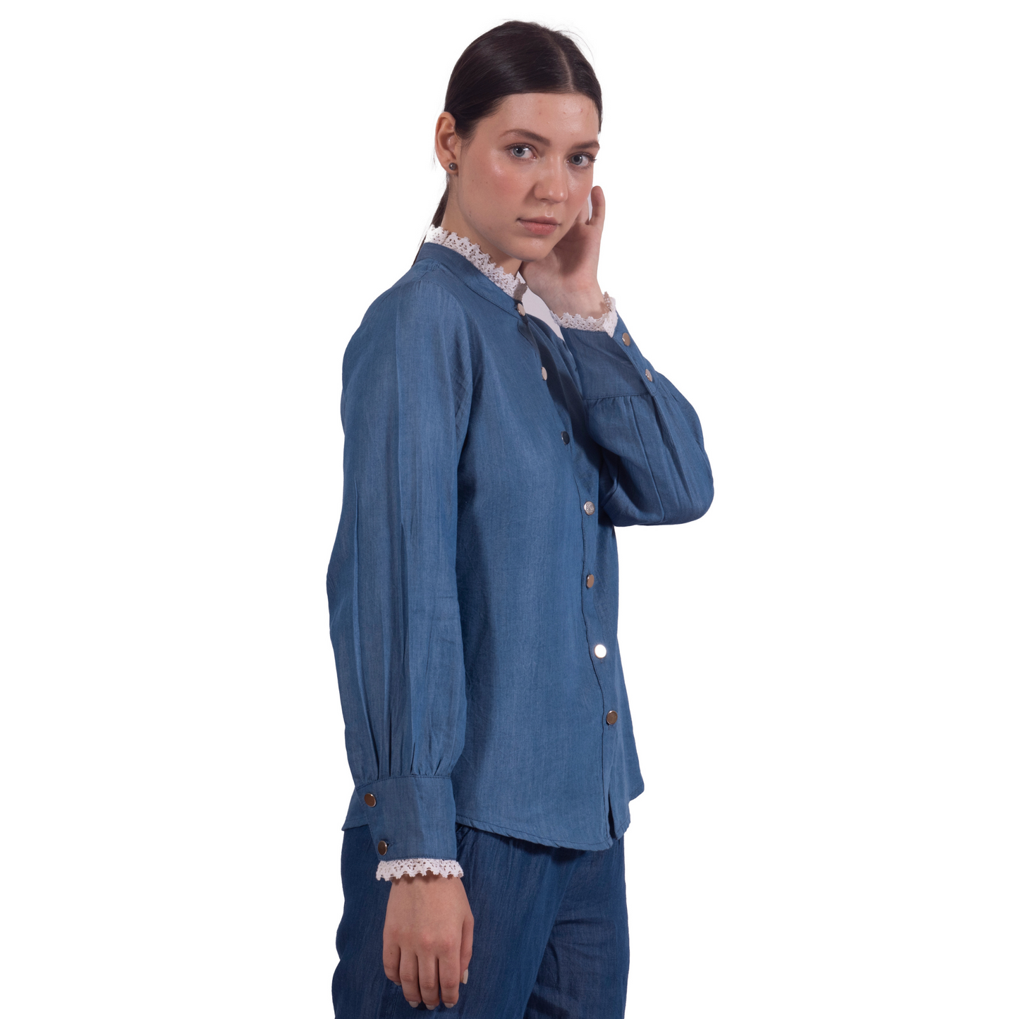Timeless Tencel Denim Lace Shirt