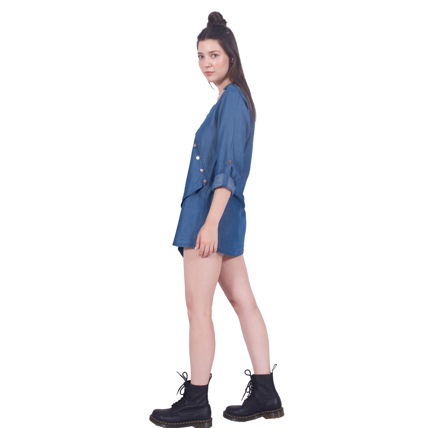 Tencel Denim V-Neck Wrap Sleep Shirt