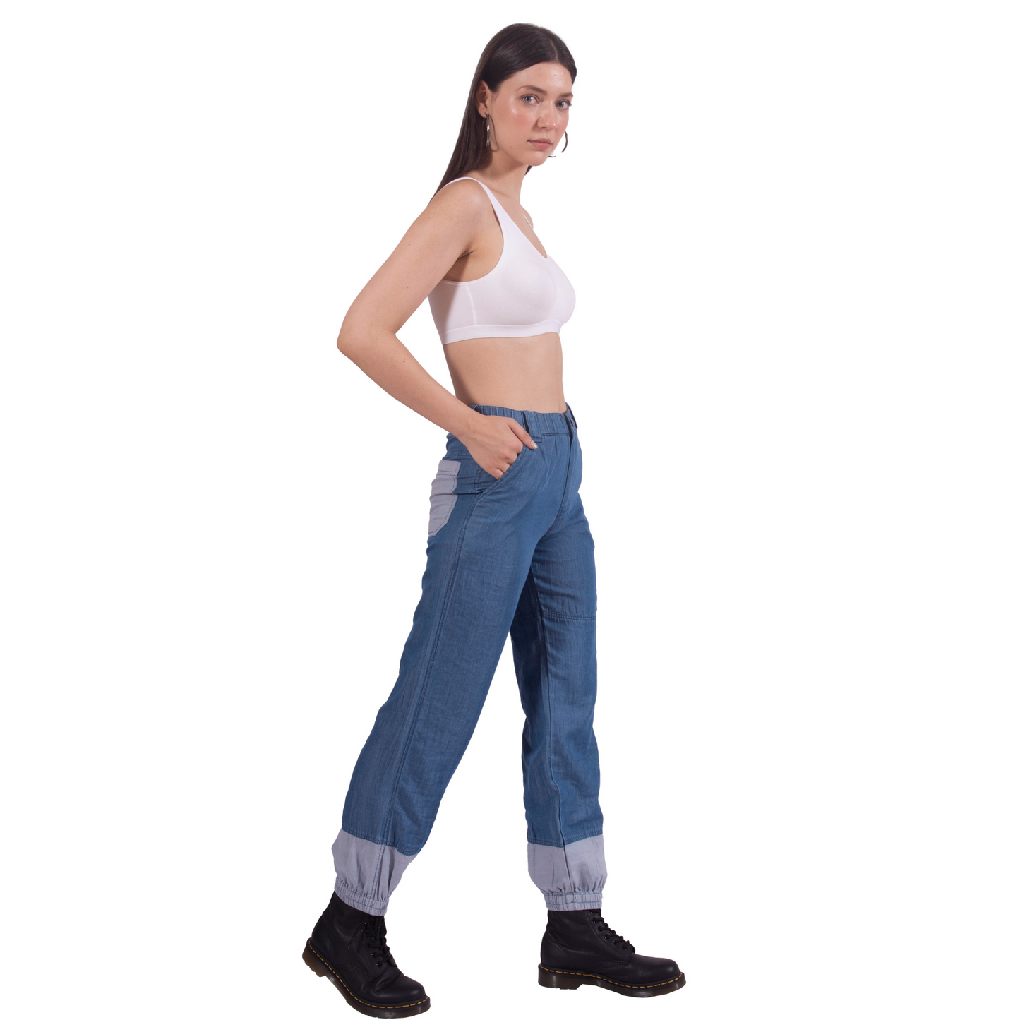 Tencel Denim Dual Tone Track Pants