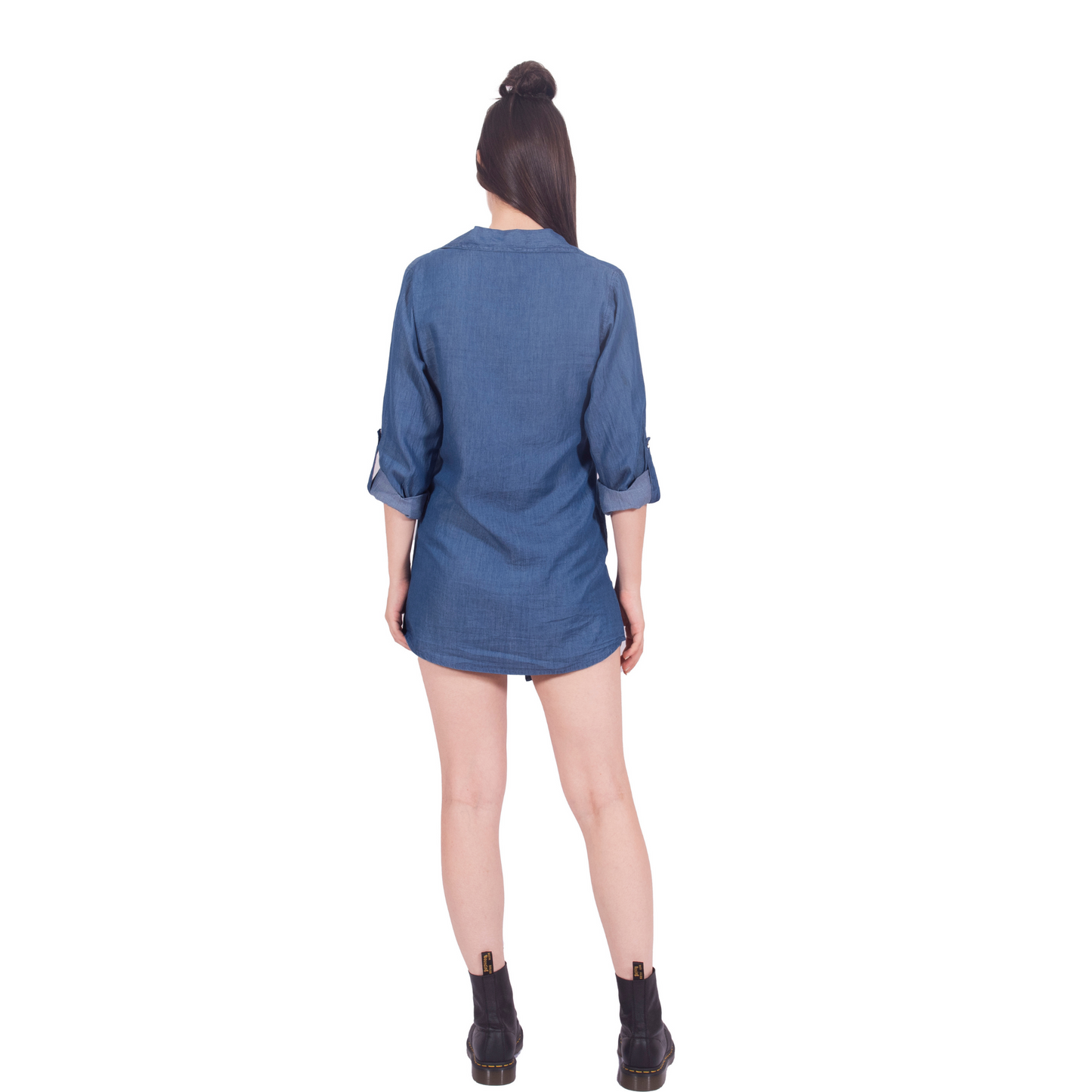 Tencel Denim V-Neck Wrap Sleep Shirt