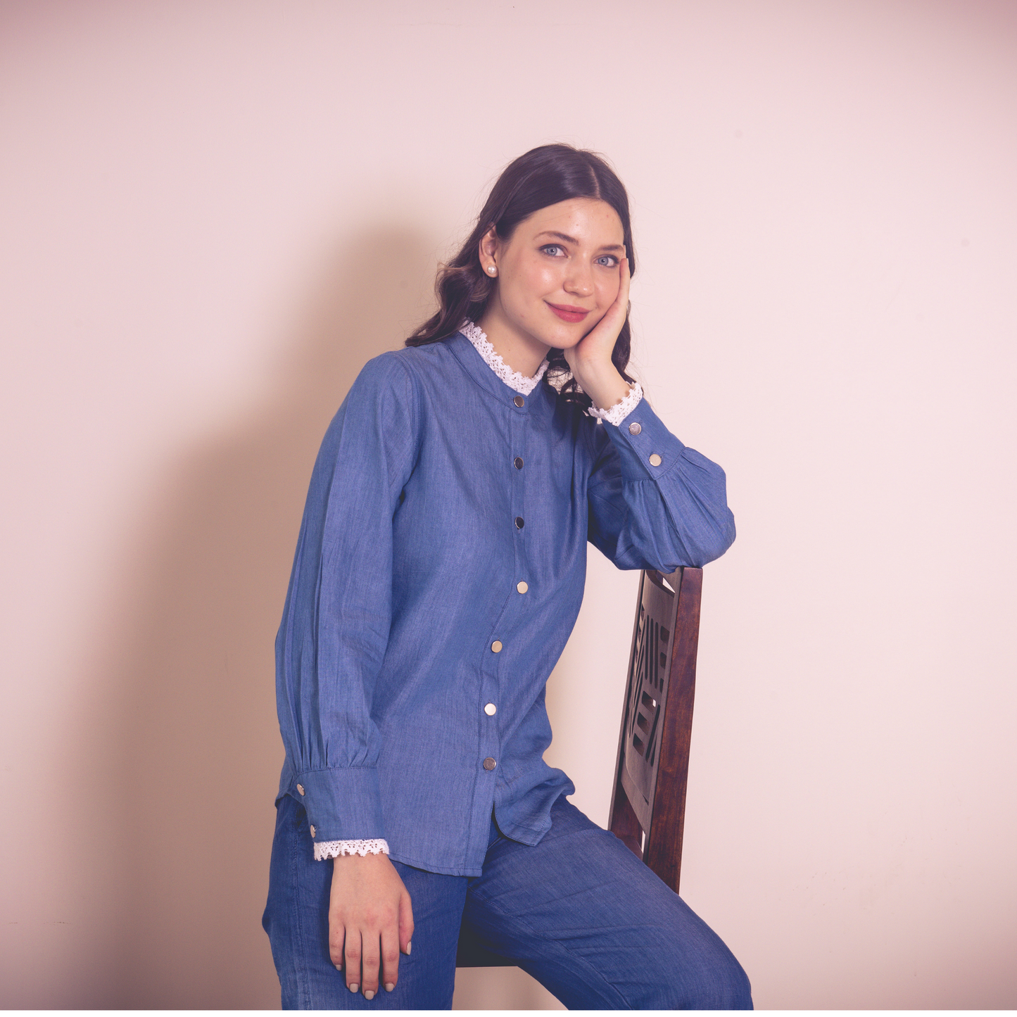 Timeless Tencel Denim Lace Shirt