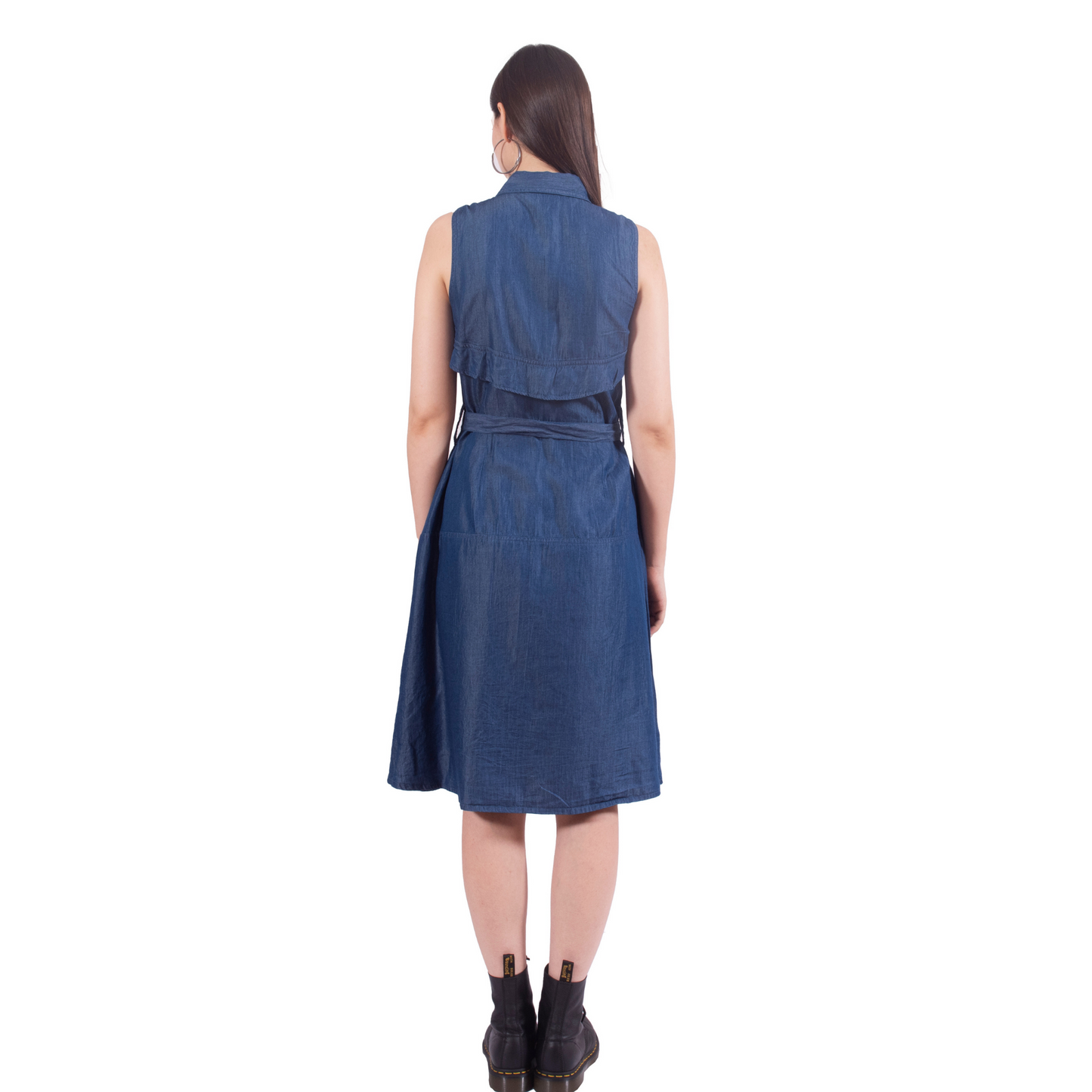 Tencel Denim Flared Collar Dress
