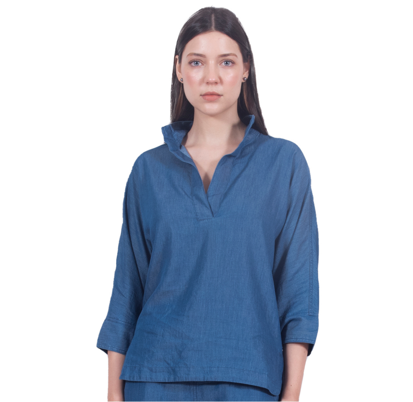 Loose Fit Tencel Denim Top