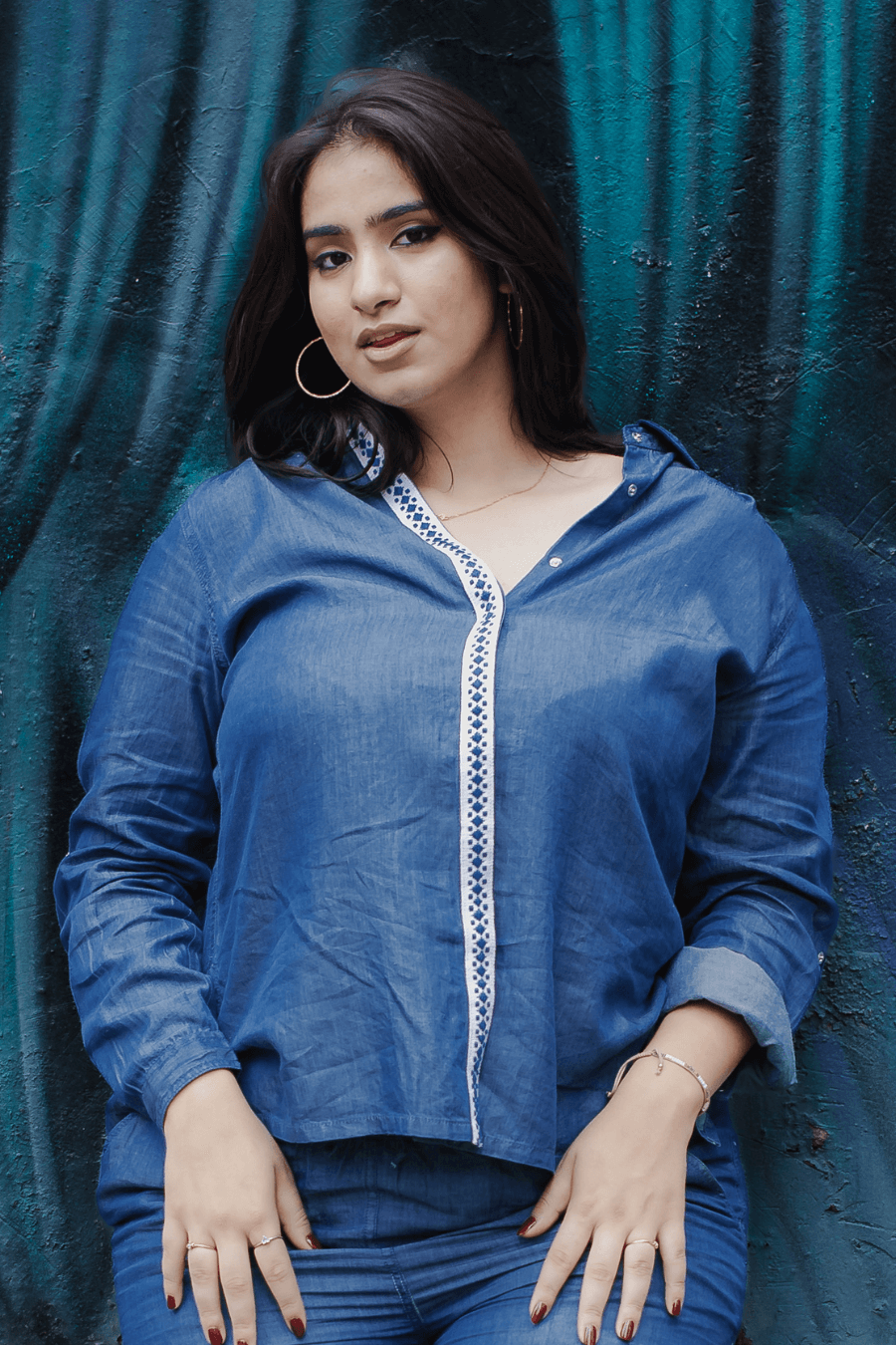 Cool Summer Denim Lace Shirt