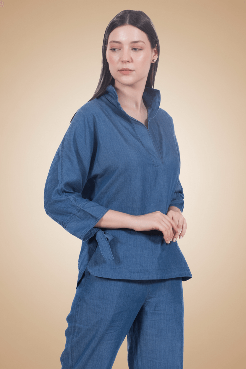 Loose Fit Tencel Denim Top