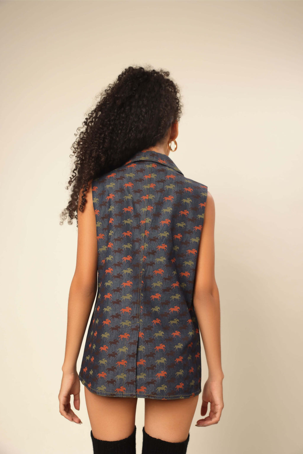 Print Fusion Vest Blazer