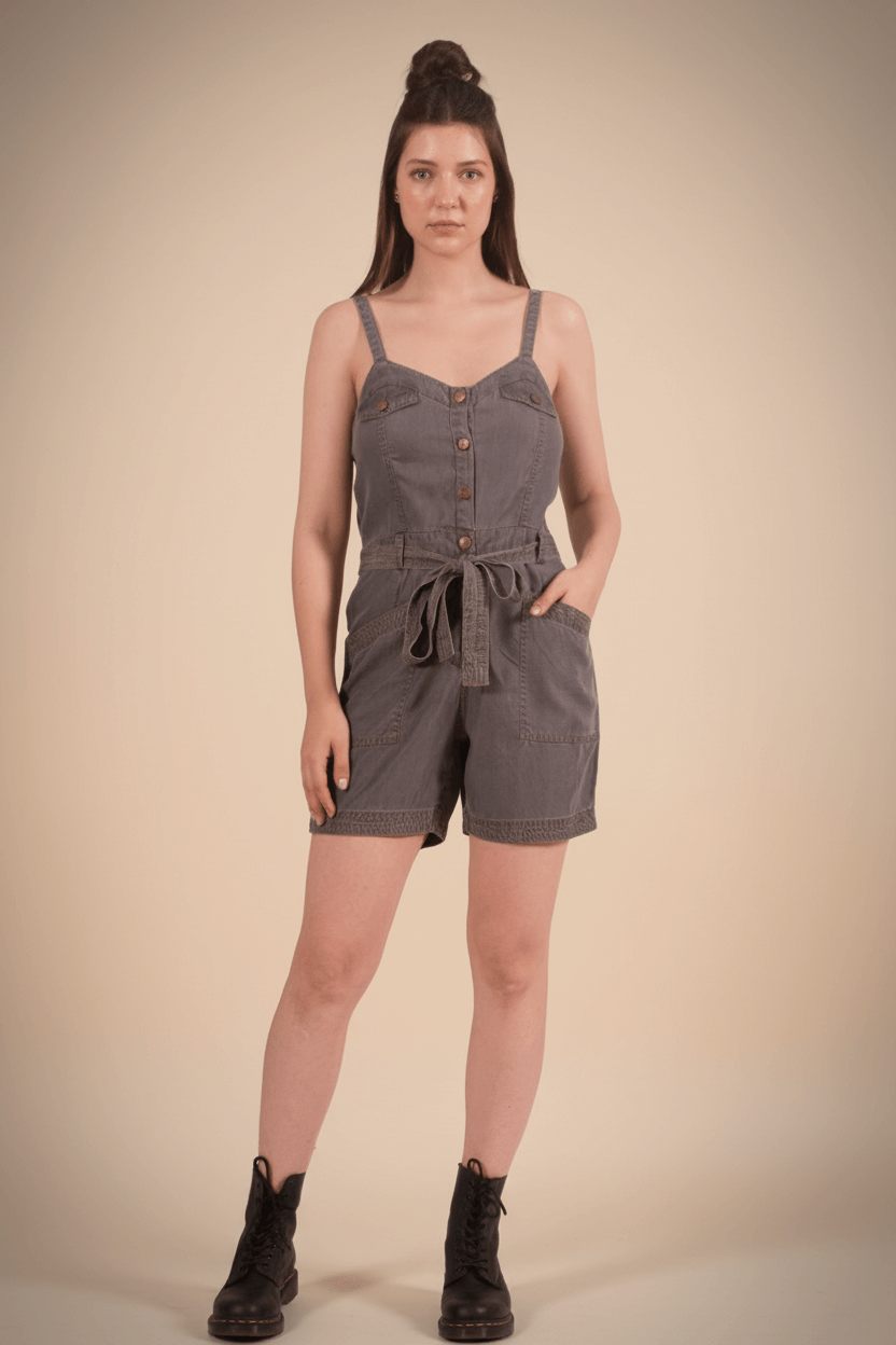 Short & Sweet Denim Romper