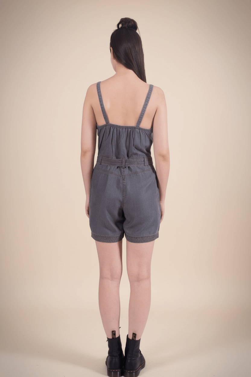 Short & Sweet Denim Romper