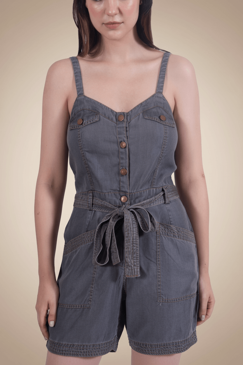 Short & Sweet Denim Romper
