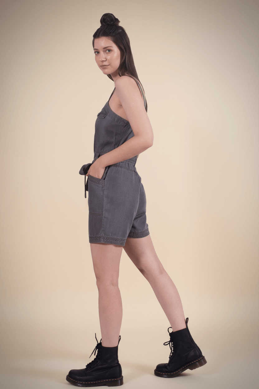 Short & Sweet Denim Romper