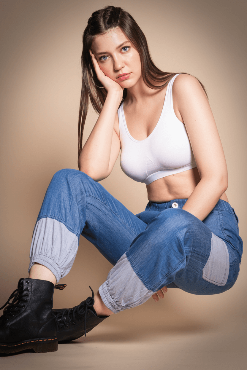 Tencel Denim Dual Tone Track Pants