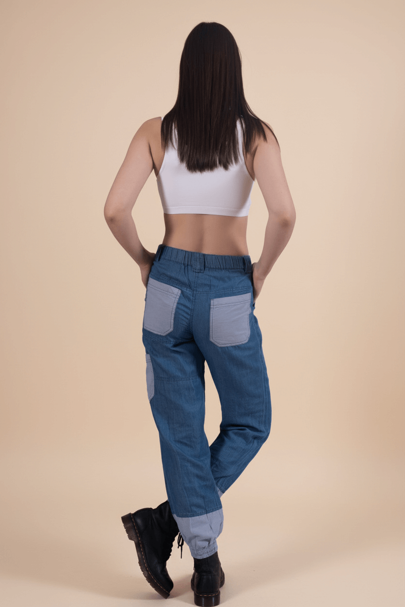 Tencel Denim Dual Tone Track Pants