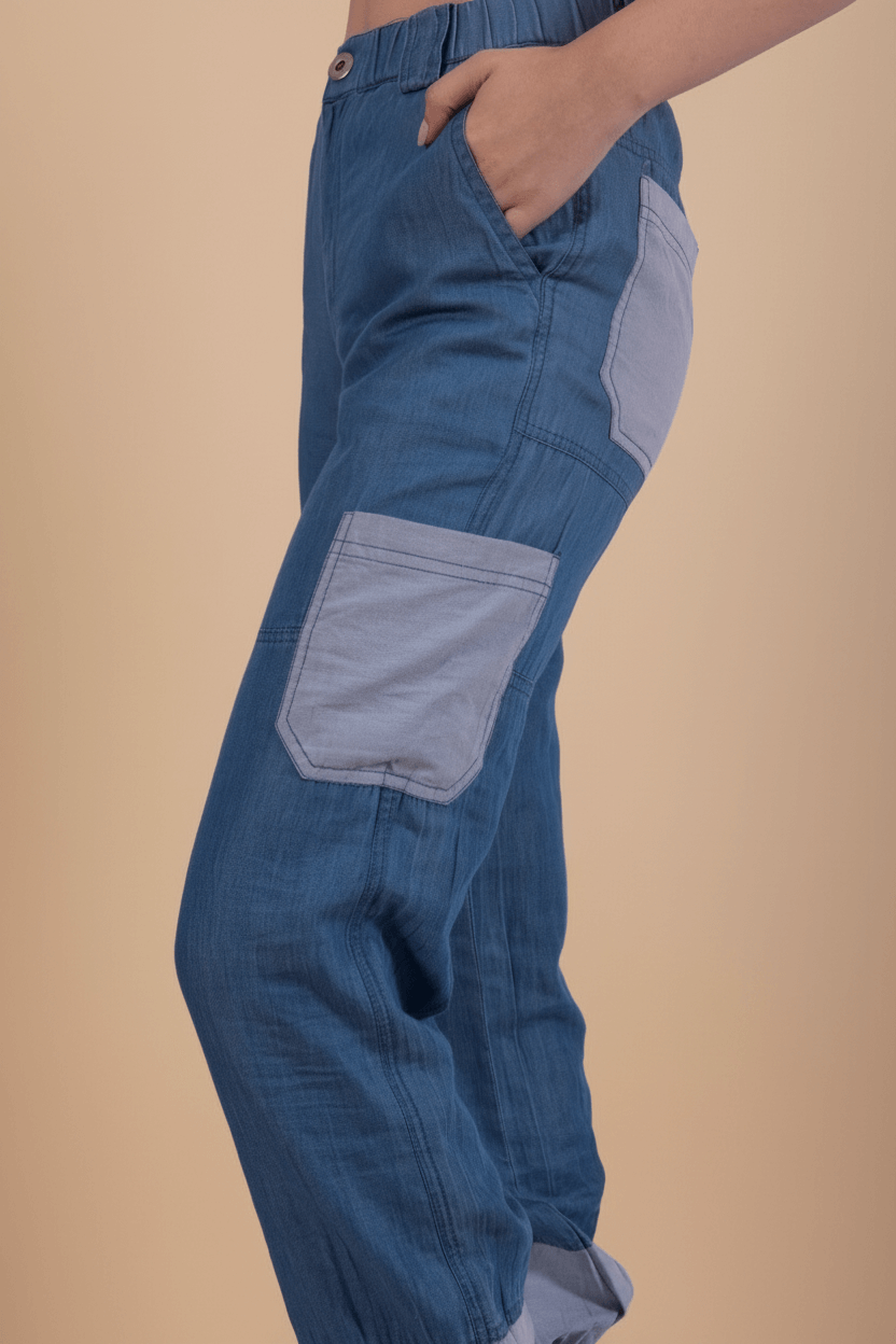 Tencel Denim Dual Tone Track Pants