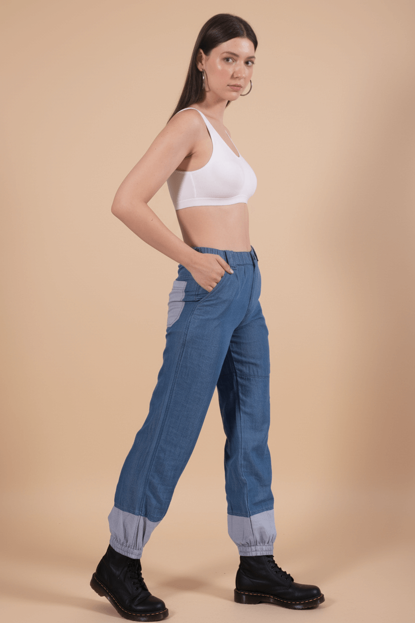 Tencel Denim Dual Tone Track Pants
