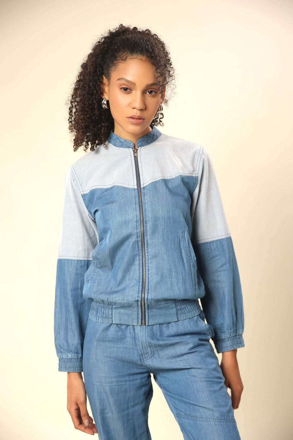 Tencel Denim Dual Tone Track Suit