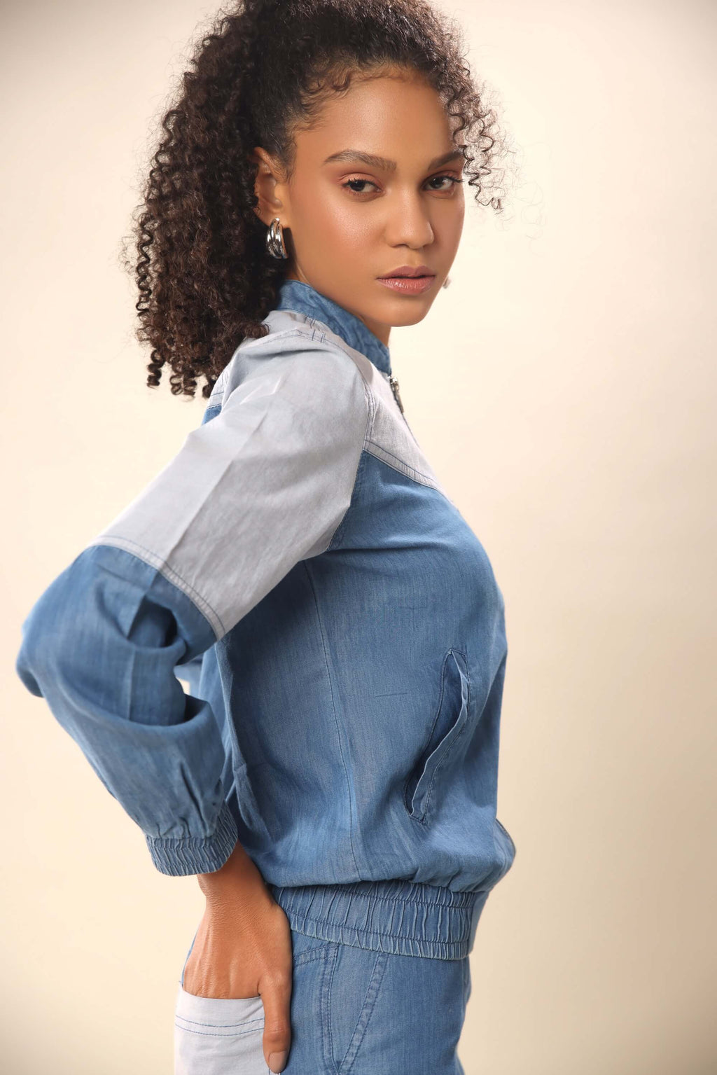 Tencel Denim Dual Tone Track Suit