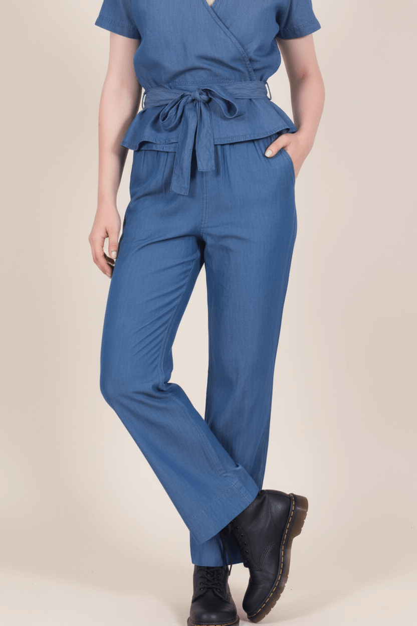 Tencel Denim Flared Pants