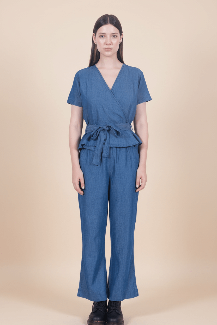 Tencel Denim Flared Pants