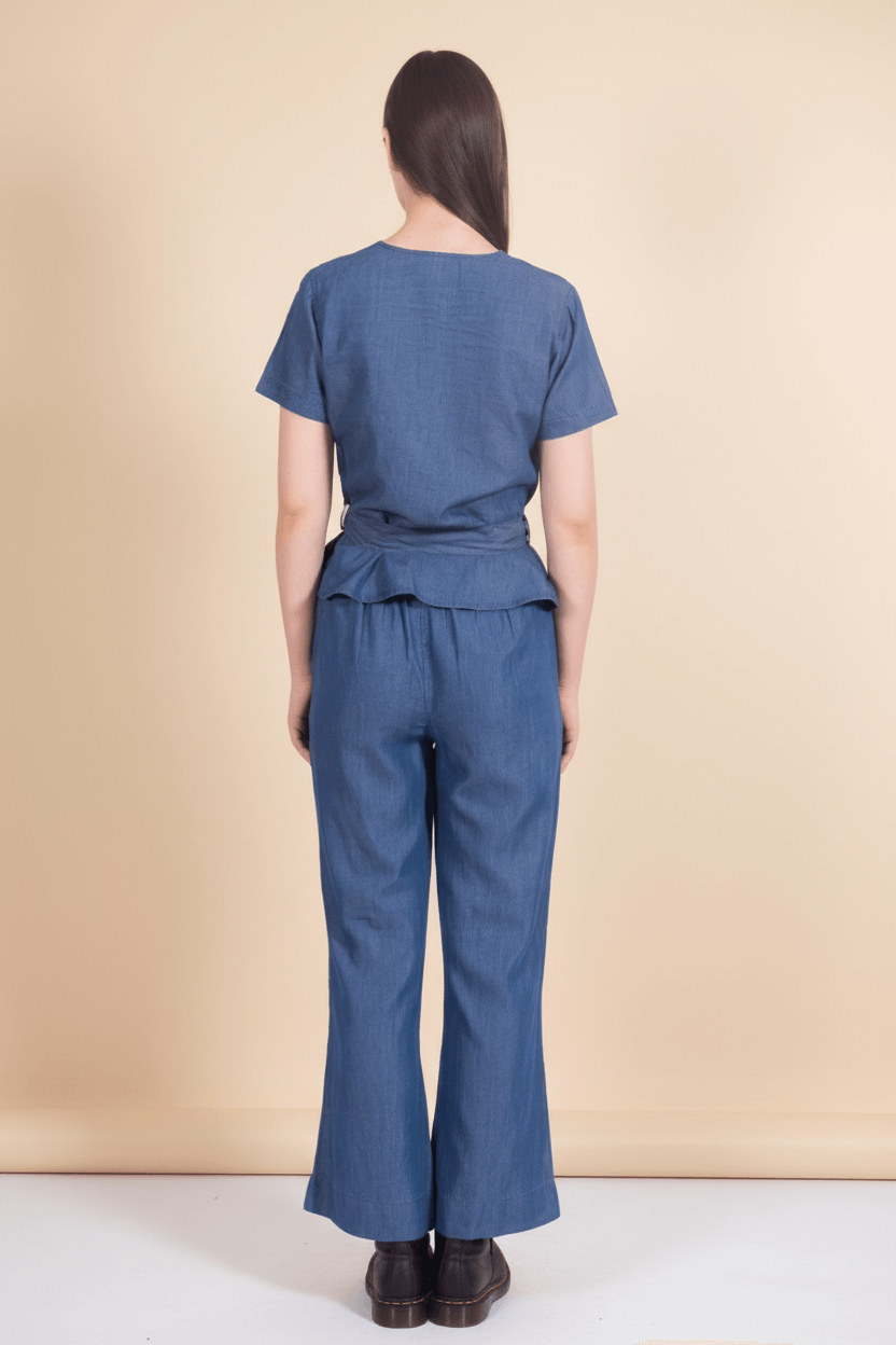 Tencel Denim Knotted Wrap Co-ord Set