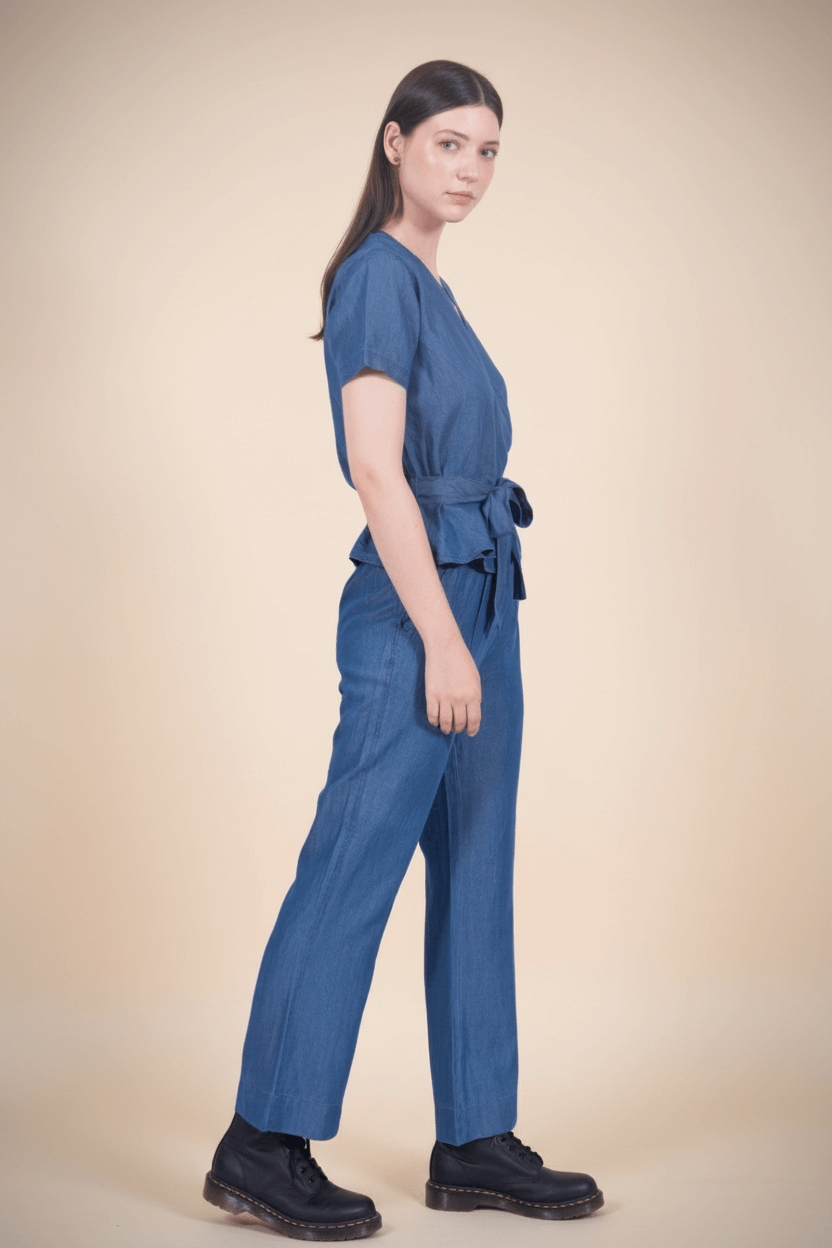 Tencel Denim Knotted Wrap Co-ord Set