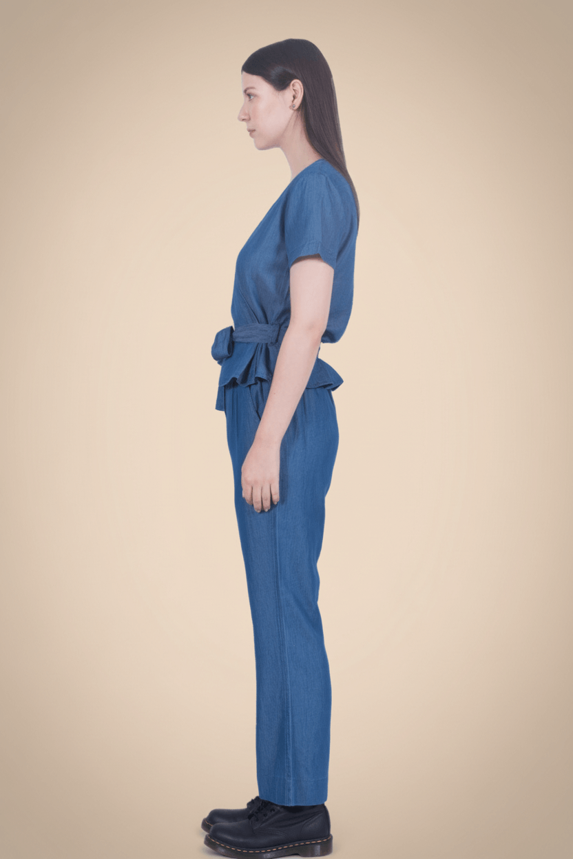 Tencel Denim Knotted Wrap Co-ord Set
