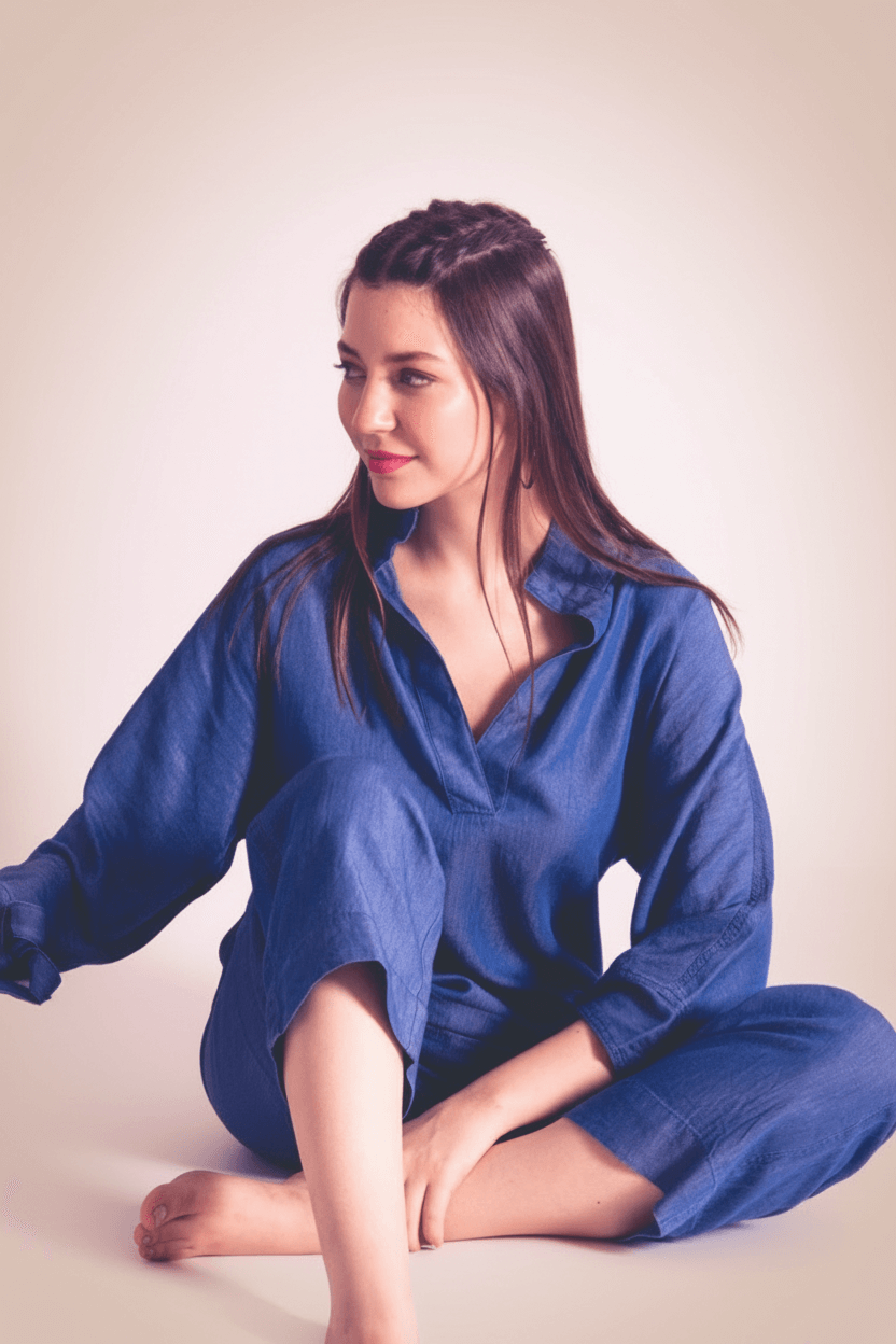 Tencel Denim Night Suit Co-ord Set