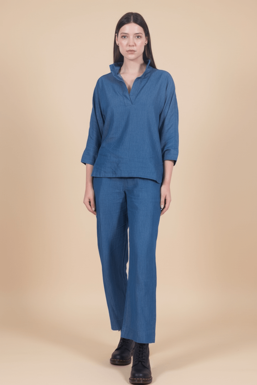 Tencel Denim Night Suit Co-ord Set