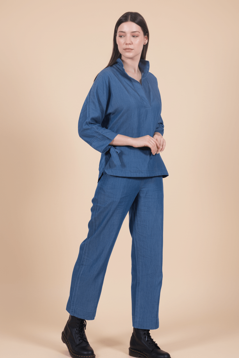 Tencel Denim Night Suit Co-ord Set