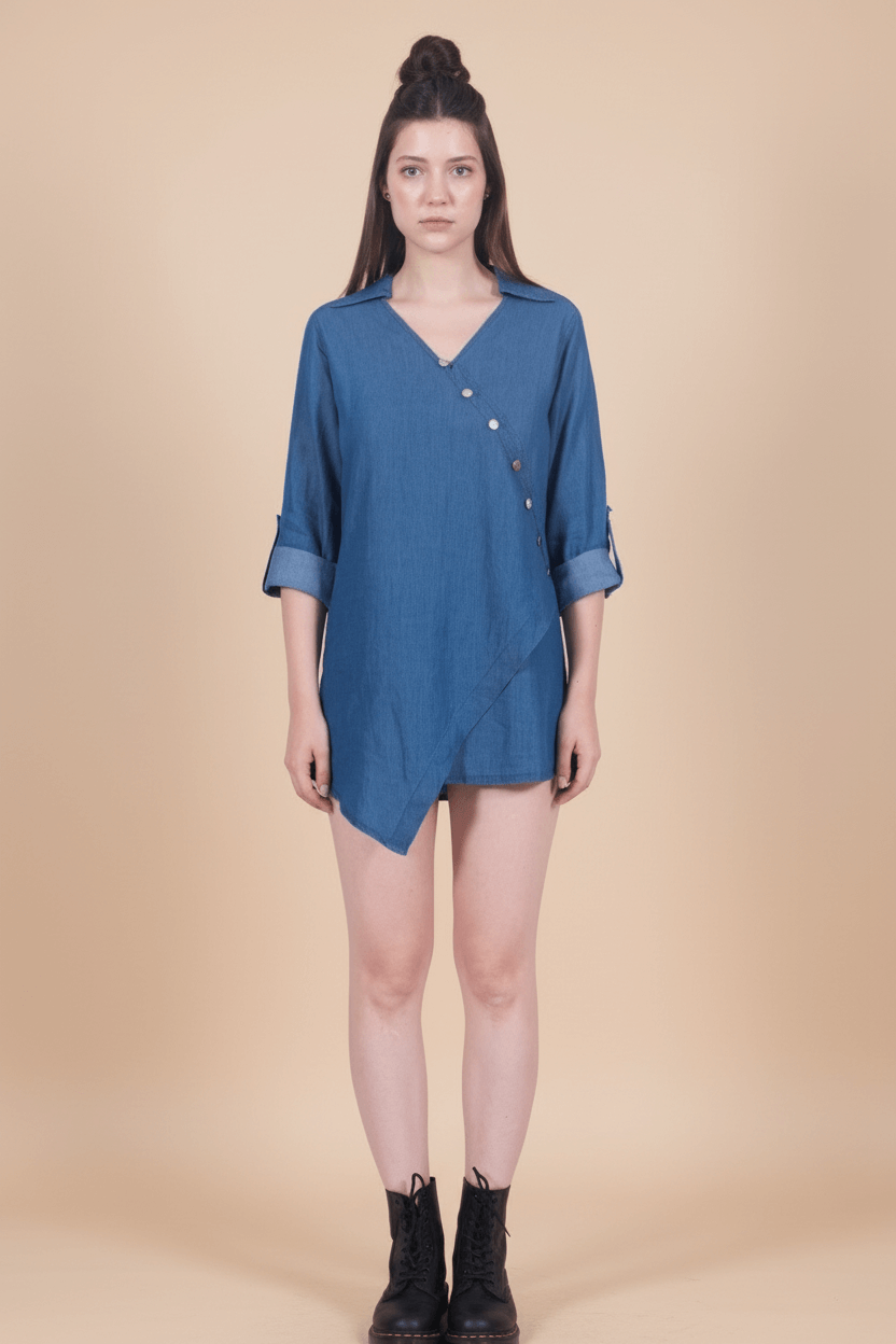 V-Neck Wrap Sleep Shirt