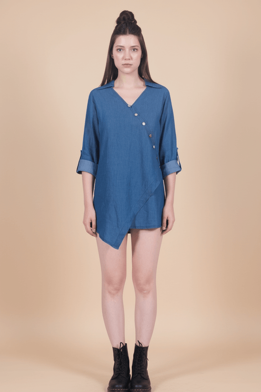 V-Neck Wrap Sleep Shirt