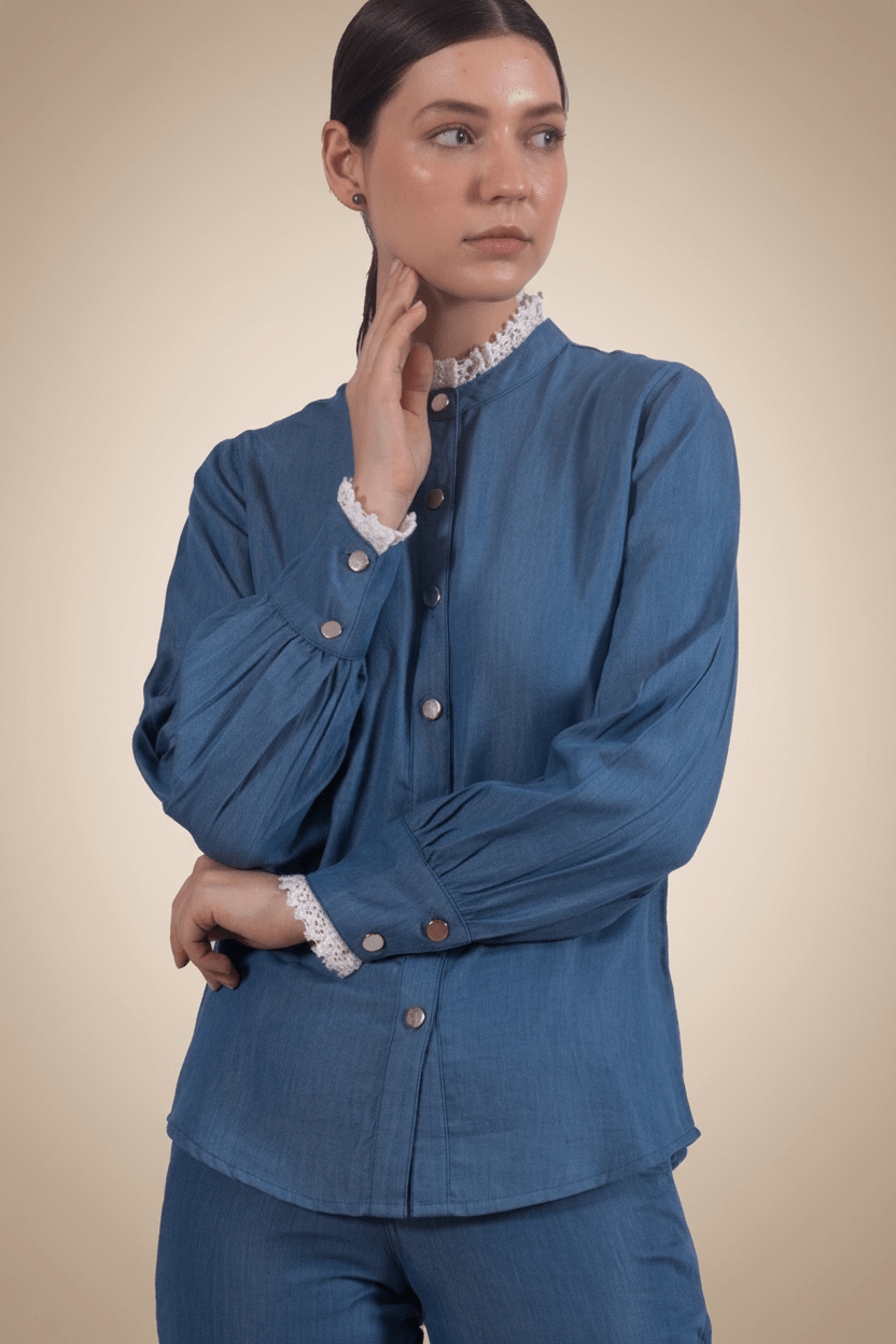 Timeless Tencel Denim Lace Shirt