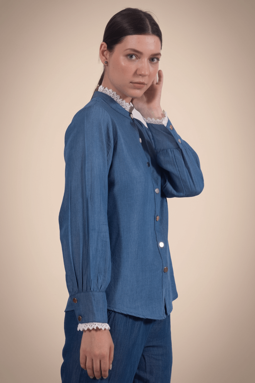 Timeless Tencel Denim Lace Shirt